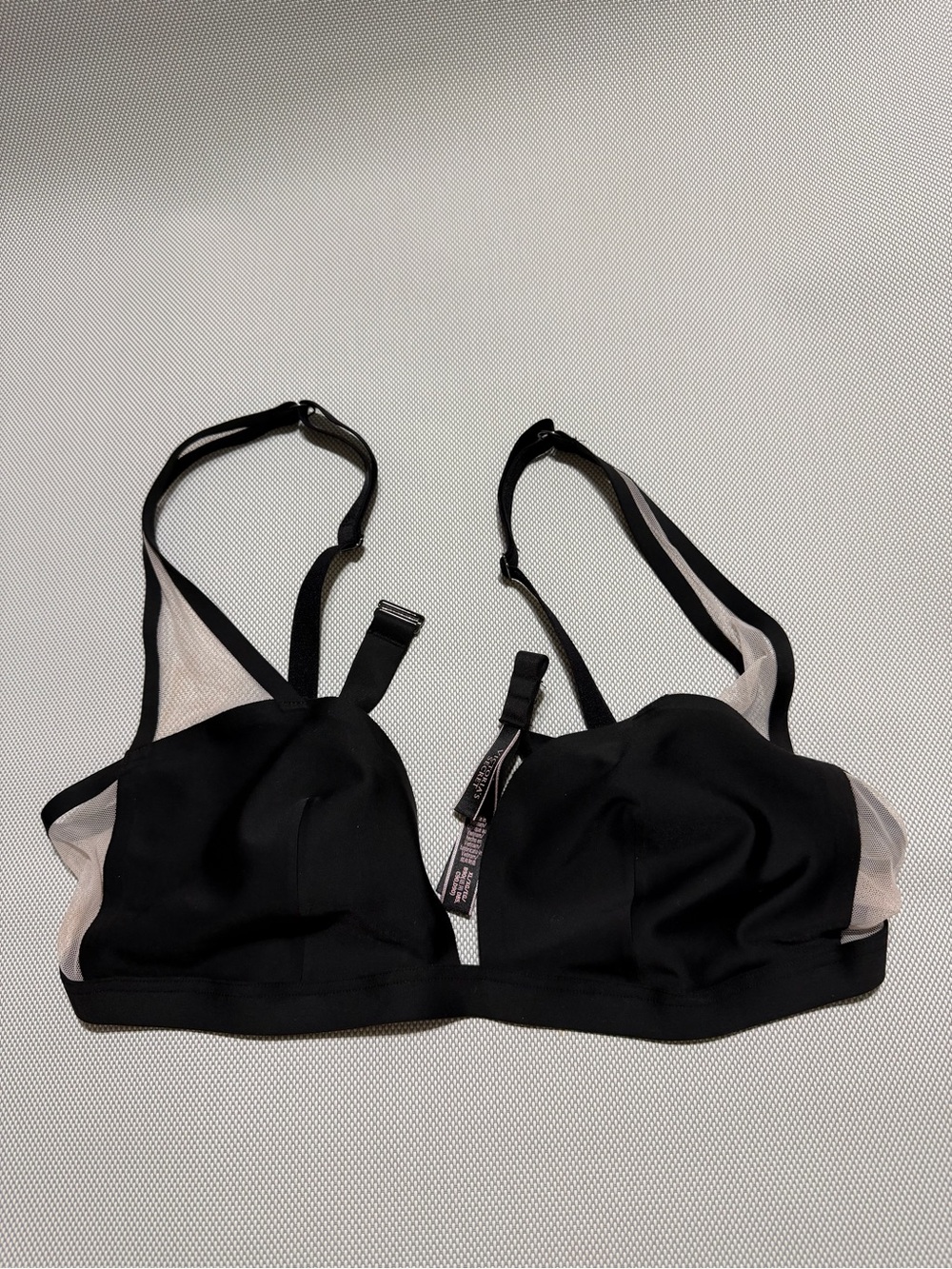 Victoria's Secret Black Bra with Light-Cream Mesh Accents